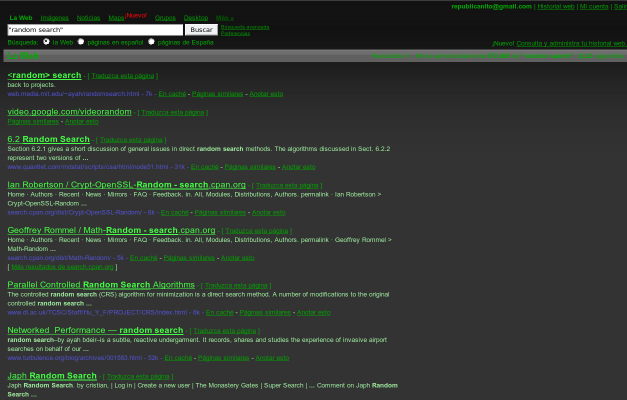 Google Web Search dark gray redesign "spanish" -ve