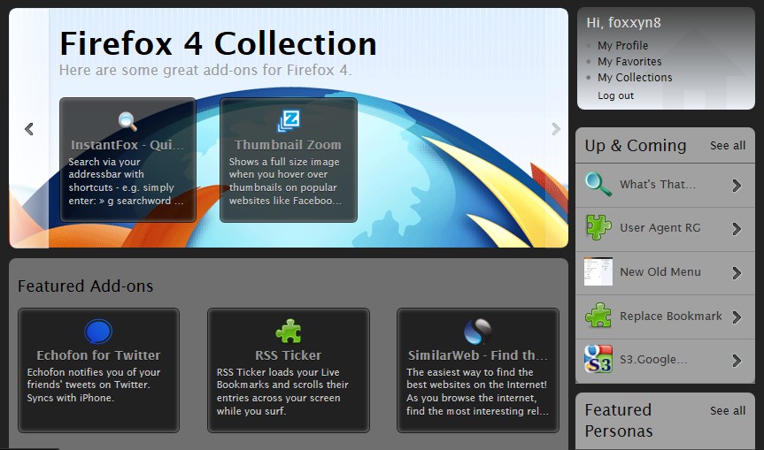 Firefox 4 Get Add-ons Grey