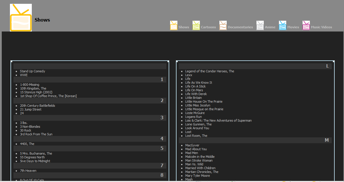 TV-Links clean and grey