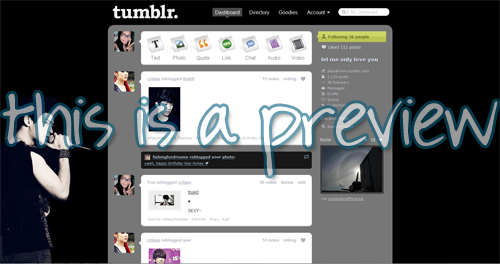 SHINee's Minho Tumblr Dashboard Theme