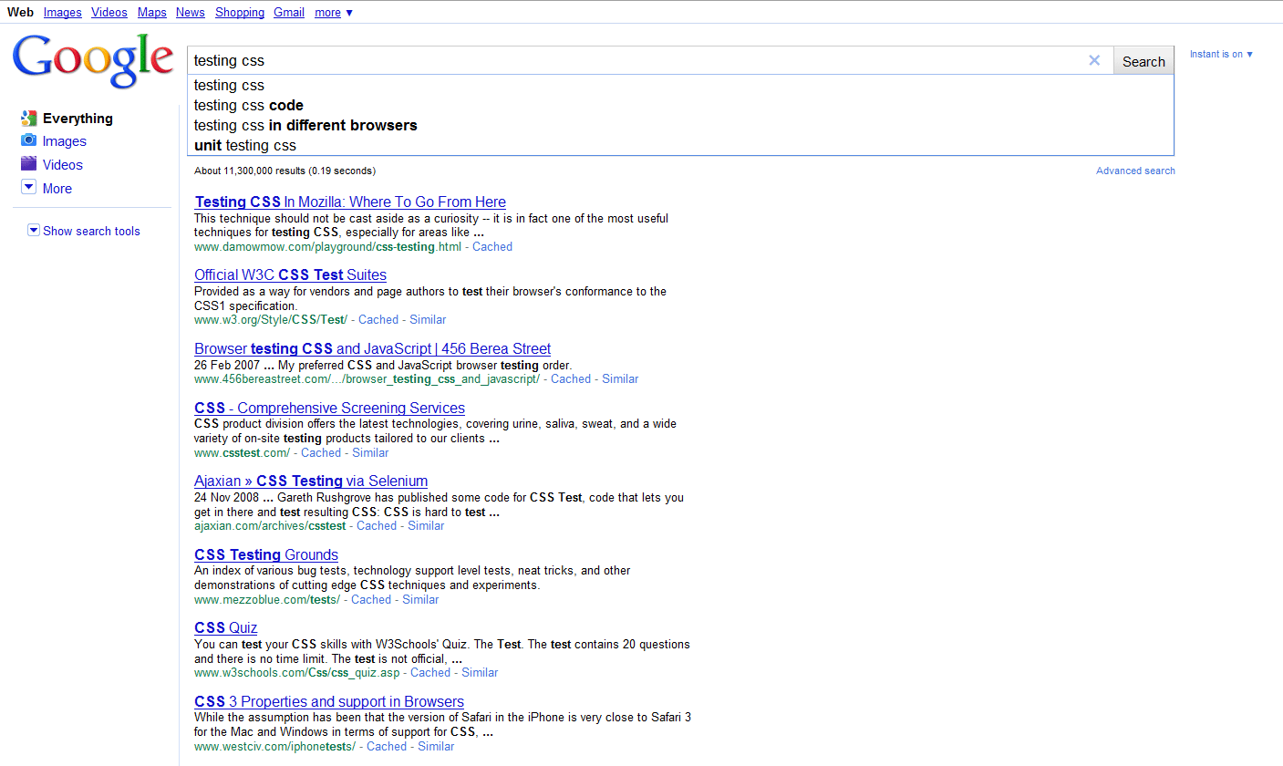GOOGLE INSTANT - center to wide fix