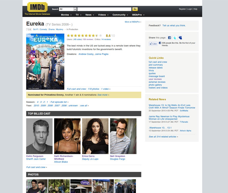 IMDb - Alternate Look (Sep 2010 Redesign)