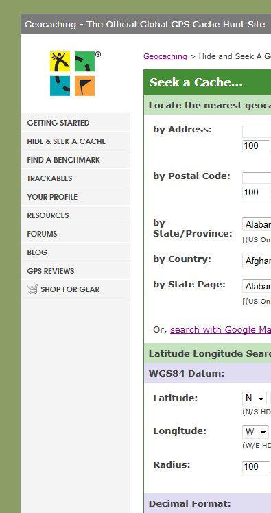 Geocaching.com Remove Banner in Menu