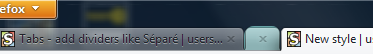 New Tab = divider