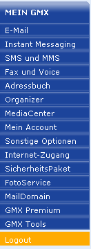 GMX TopMail - Neuer Logoutbutton in orange