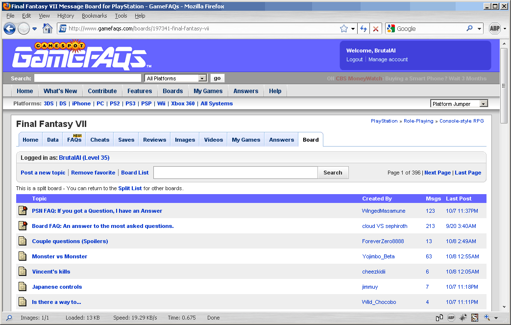 GameFAQs v11 - SlimFit (+No Ads) v2010.10.09