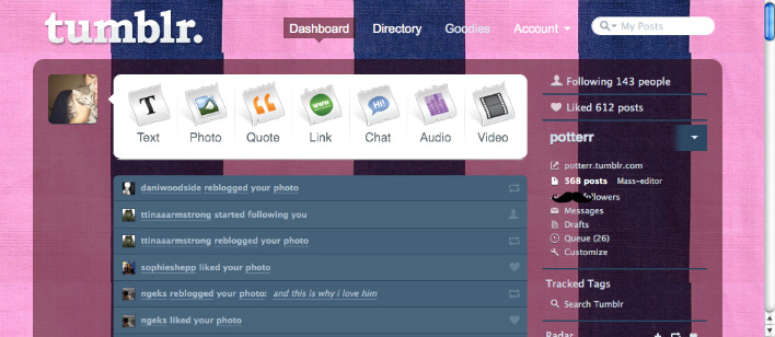 Navy & Pink stripe for Tumblr