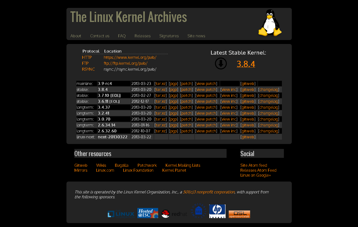kernel.org - dark