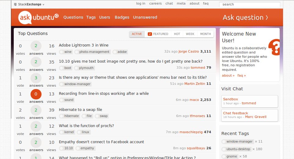 AskUbuntu - Improved Vertical Space Usage