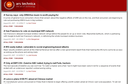 Ars Technica - Minimalist