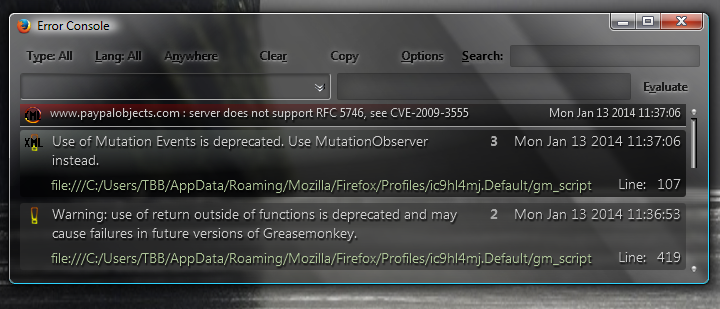 Transparent Error Console- Black Mica