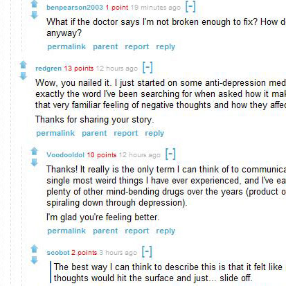 Reddit Web 2.0 with comment thread usability tweak