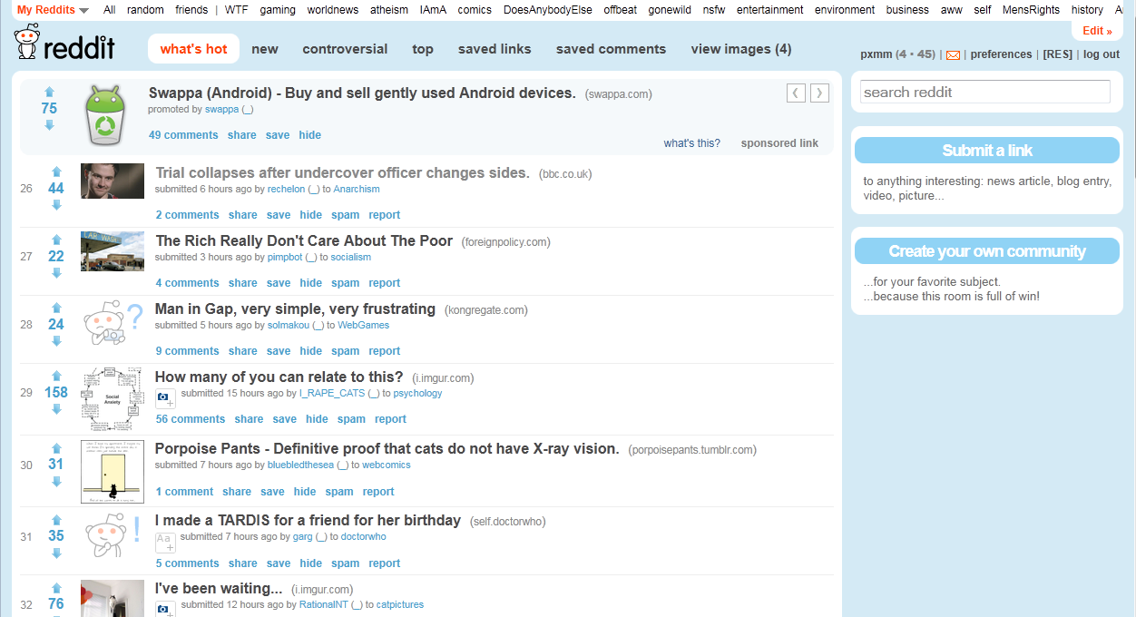 Reddit web 2.0 but even more pretty (auto width)