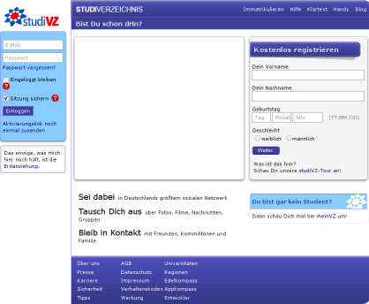 StudiVZ.net in blau