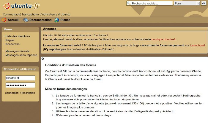 forum.ubuntu-fr.org  - version classique