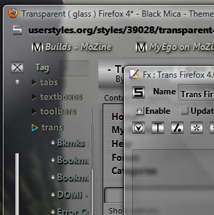Transparent ( glass ) Firefox - Black Mica