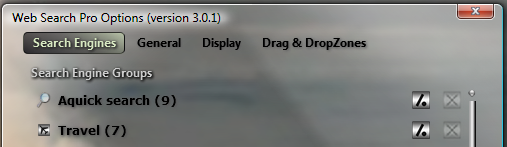 Transparent Web Search Pro prefs - Black Mica