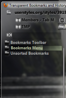 Transparent Bookmarks and History - Sidebar