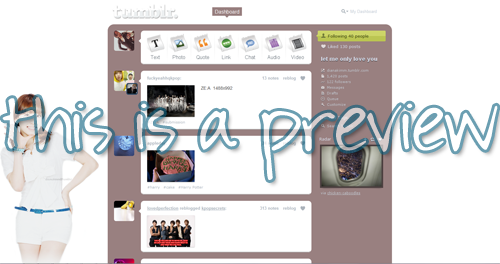 SNSD's Taeyeon Tumblr Dashboard Theme