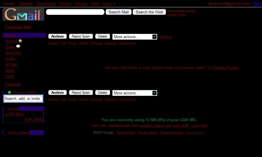 Gmail Dark Redesign