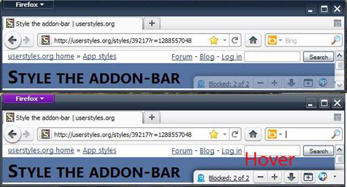 Style the addon-bar