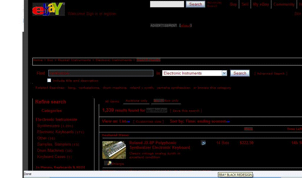 Ebay Black Redesign