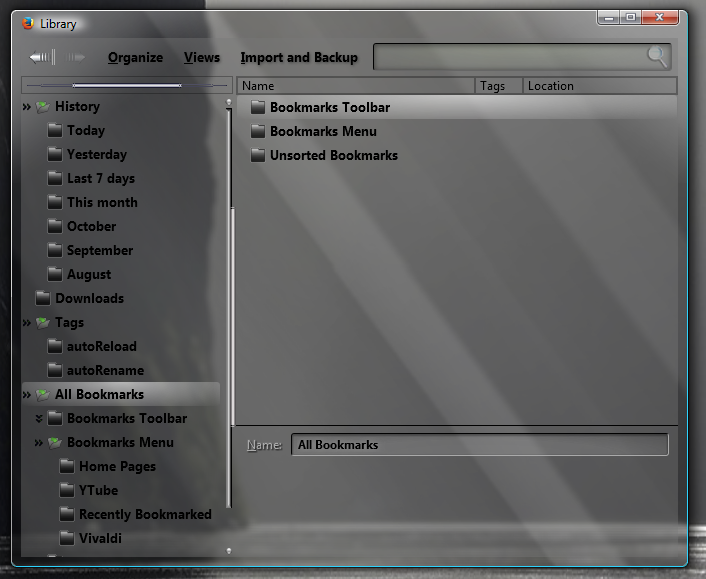 Transparent Bookmarks Manager - Black Mica
