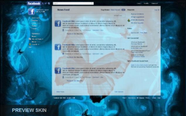 Facebook Blue Butterfly Skin