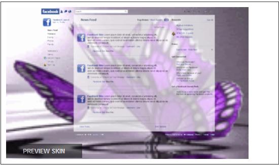 Facebook moveing Purple Butterfly skin