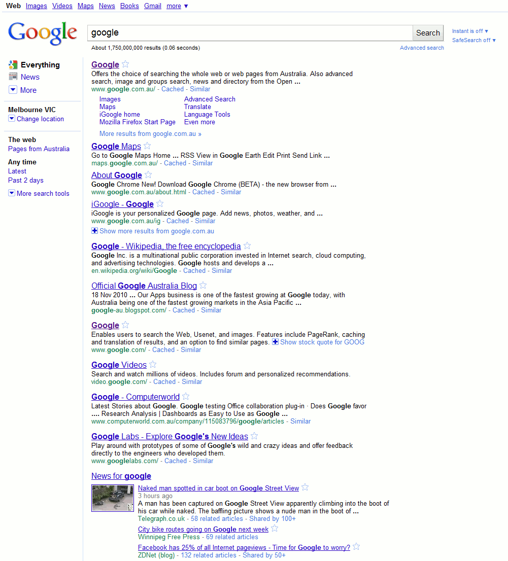 Google - Disable preview