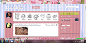 Tumblr Dashboard - Blue Stripes w/ Pink
