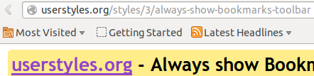 Always show Bookmarks Toolbar
