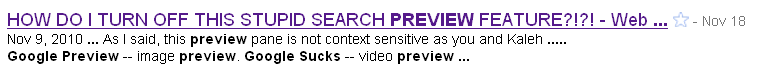 Disable Google Preview