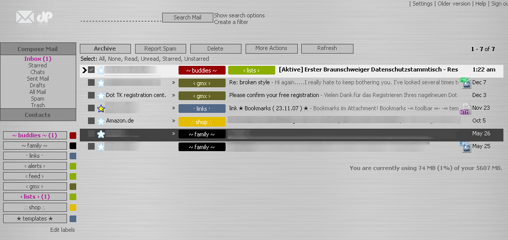 Gmail: brushed - new Gmail -