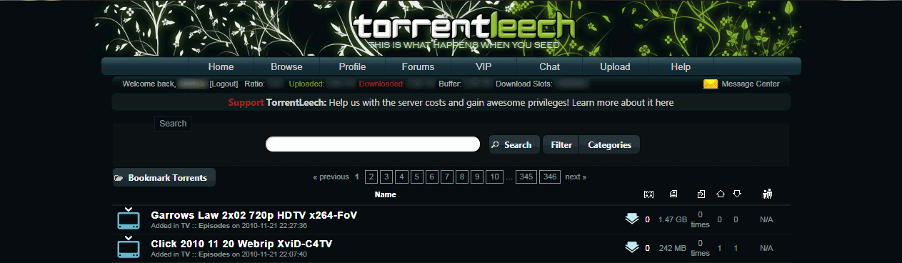 TorrentLeech - Improved Screen Real Estate