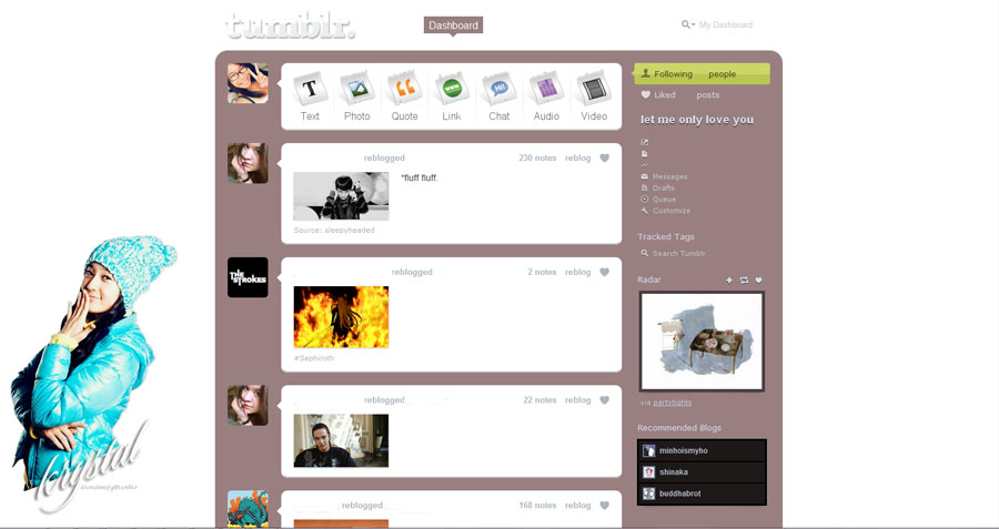 F(x)'s Krystal Tumblr Dashboard Theme