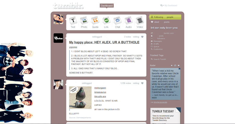 U-Kiss Tumblr Dashboard Theme