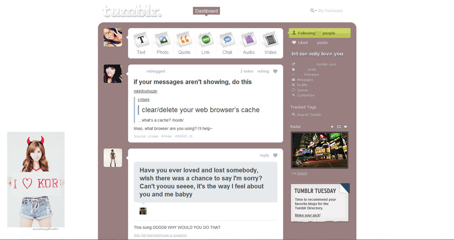 T-ara Tumblr Dashboard Theme