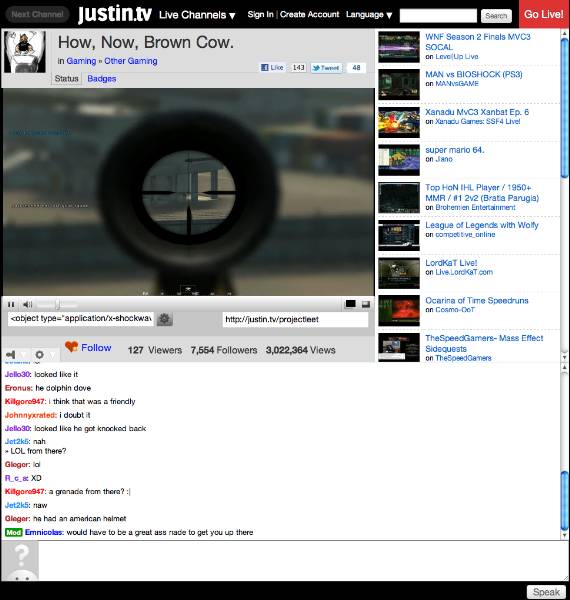 Justin.tv - No Ads & Streamlined for CHROME
