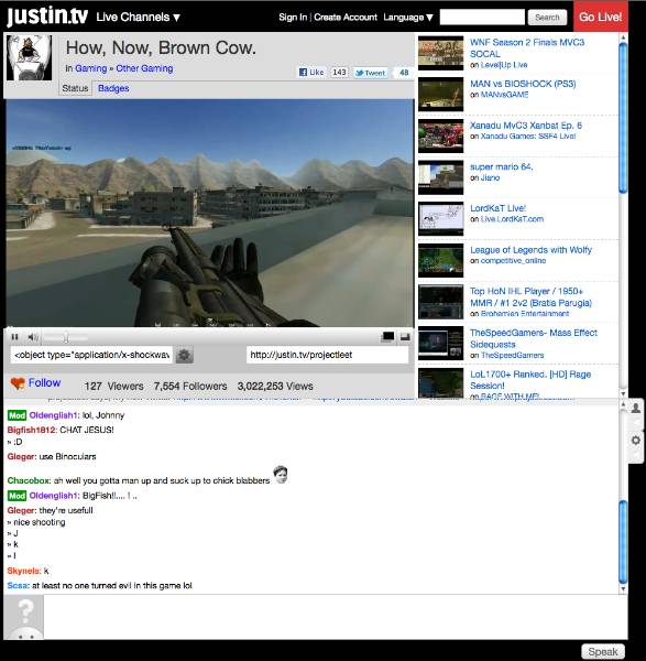 Justin.tv - No Ads & Streamlined