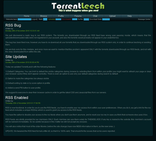 TorrentLeech Mini Header