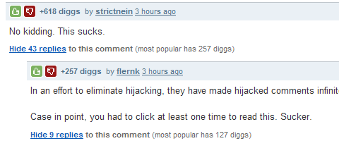Digg.com - comment tweaks 2.0