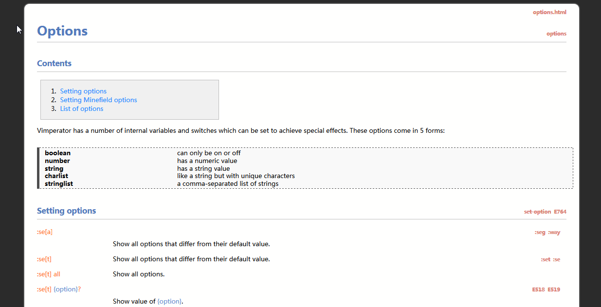 Vimperator|Pentadactyl Help Manual
