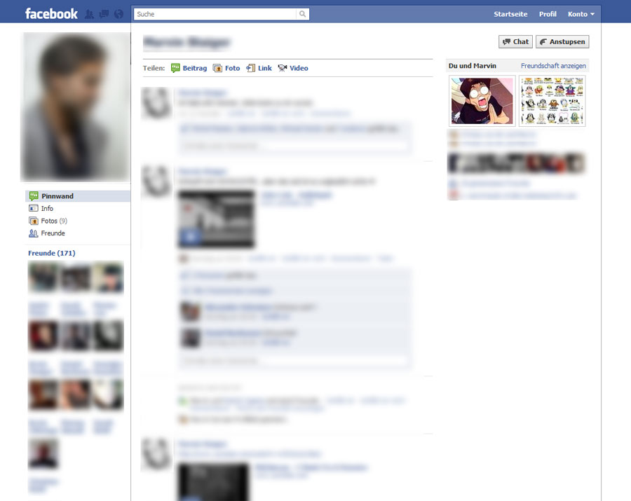 Altes Facebook Profil Design