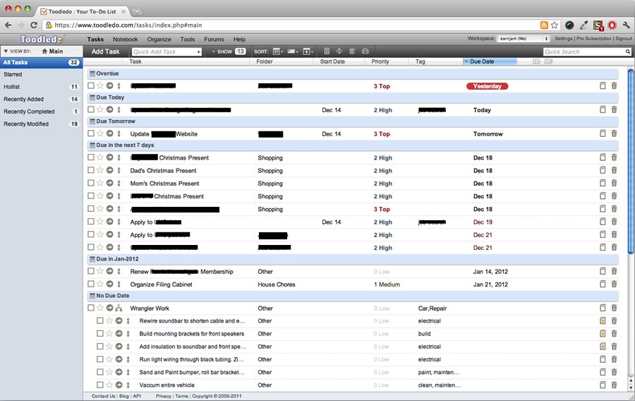 Toodledo - MacOSX v2