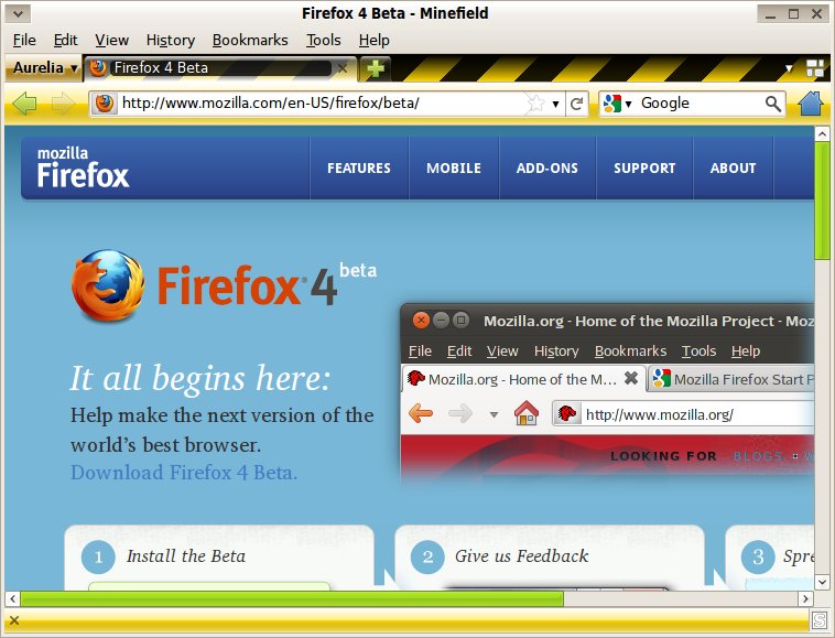 Theme: Aurelia Light [Firefox 4.0b8-11pre/Linux]