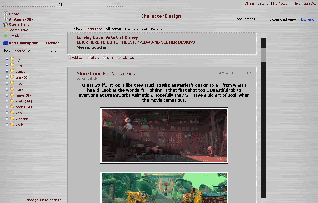 GoogleReader: brushed and simple