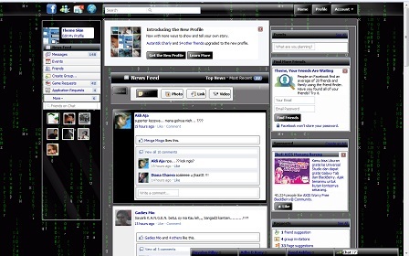 facebook black glossy with matrix animation