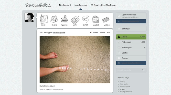 Updated: Light Vintage Blue - Tumblr Dashboard