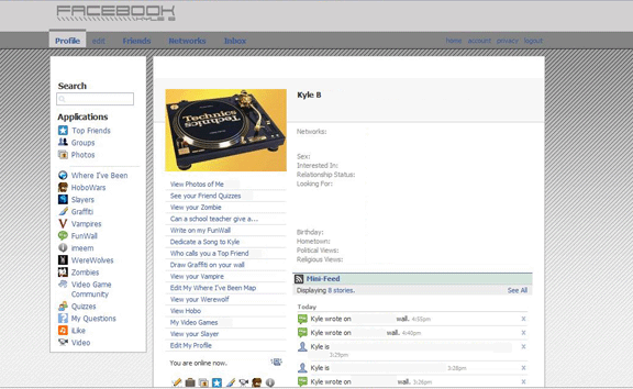 Facebook-Dark Stripe Theme